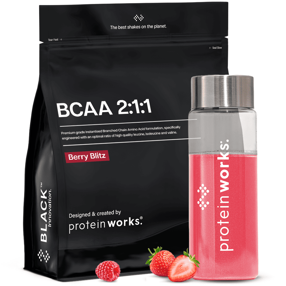 Protein Berry Blitz Bcaa 2:1:1 Black 500G Optimal Amino Acid Ratio Branched Chain Amino Acid Powder Promote Muscle Synthesis