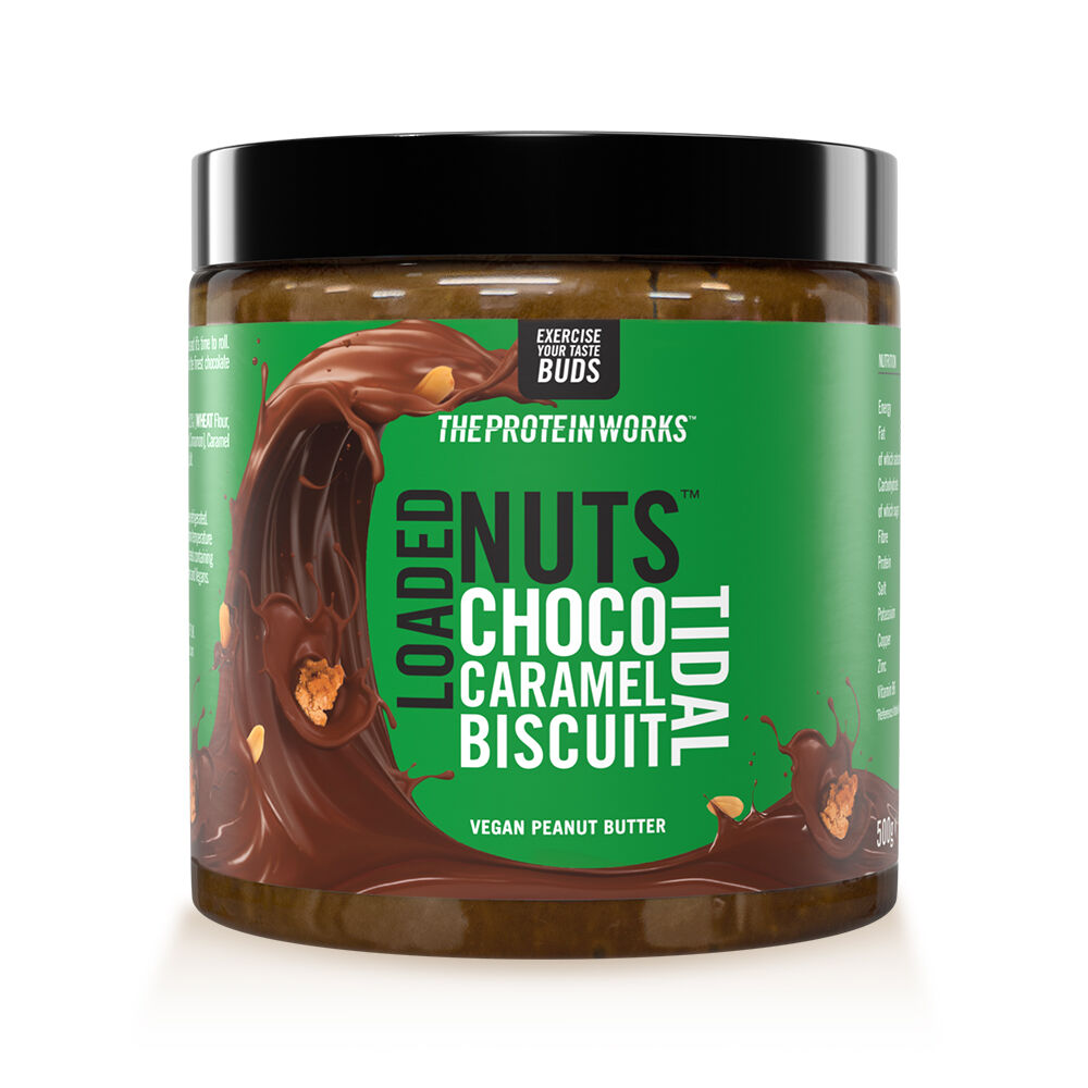Loaded Nuts - Choc Caramel Biscuit Tidal 500g - Peanut Butter, Natural, Cookie and Cream Spread, Nut Butter