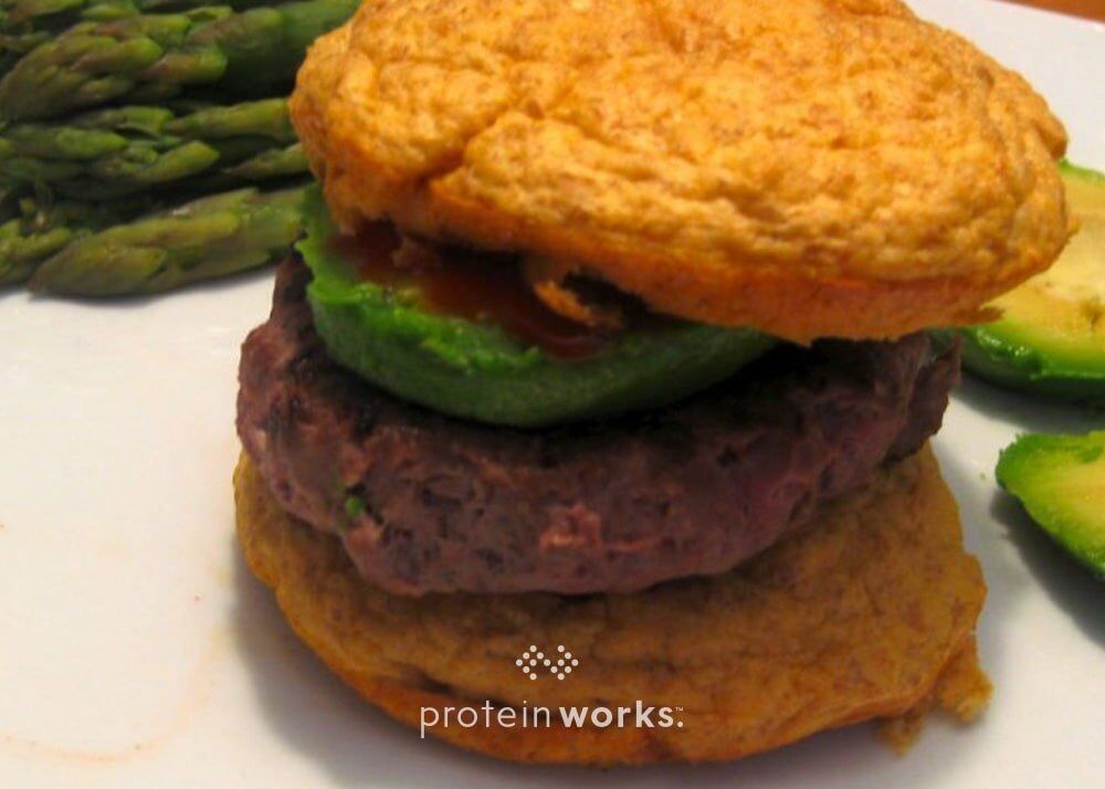 Venison Burger on a Quinoa Pumpkin Protein Bun