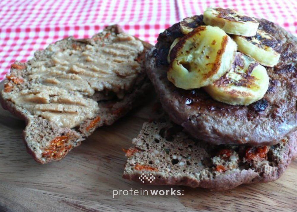 Brazilian Elvis Goober Burger on Hemp Goji Bread