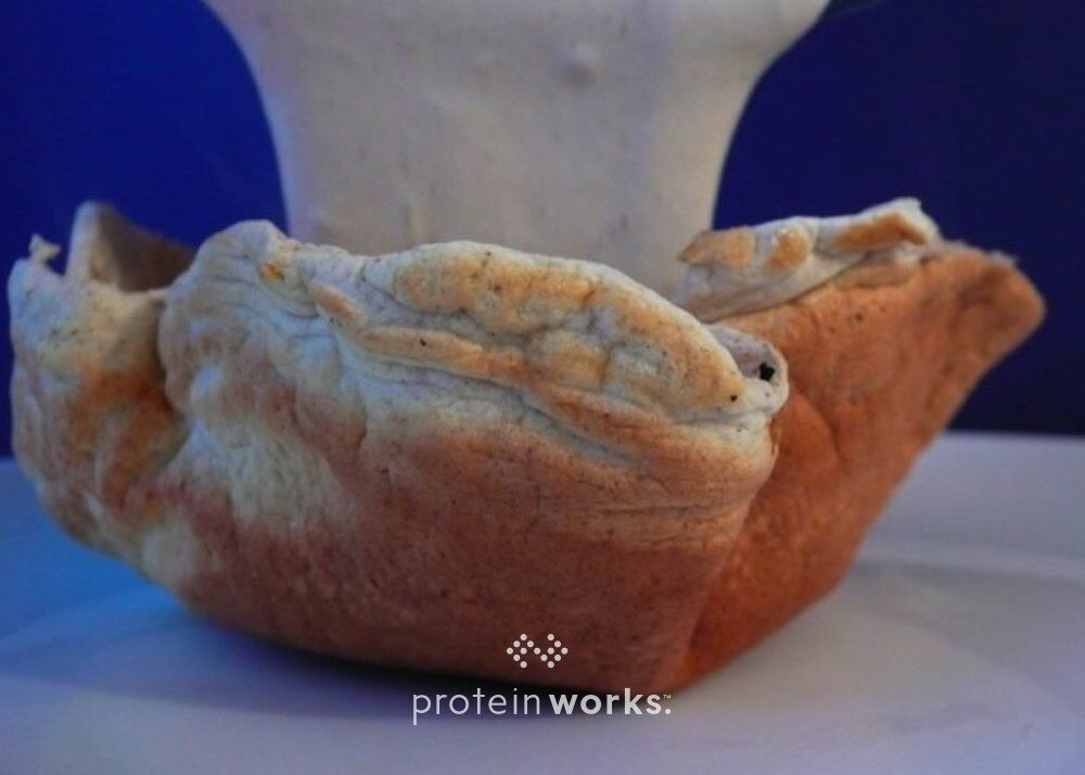 Banana Protein Fluff in a Crunchy Vanilla Protein Basket
