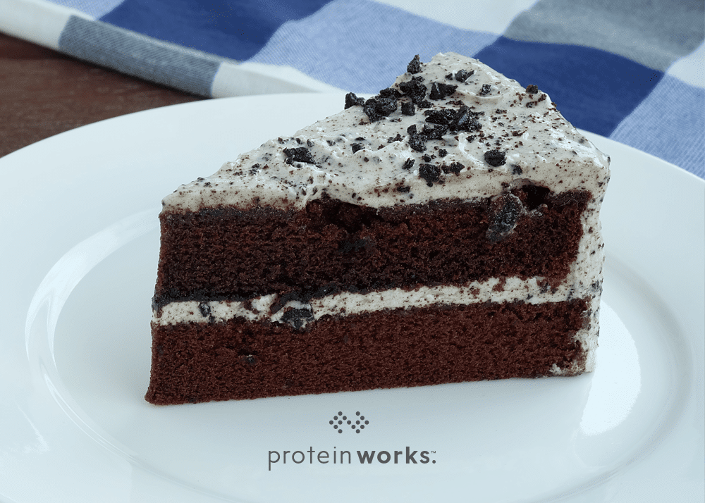 Chocolate Protein Cake with Vanilla Protein Frosting