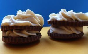 Protein Chocolate Muffin slices with White Chocolate Protein Frosting