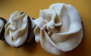 Protein Chocolate Muffin slices with White Chocolate Protein Frosting