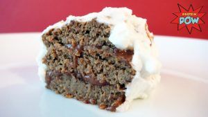 Toffee Protein Cakes with Almond Butter