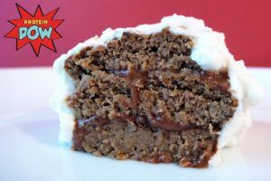 Toffee Protein Cakes with Almond Butter
