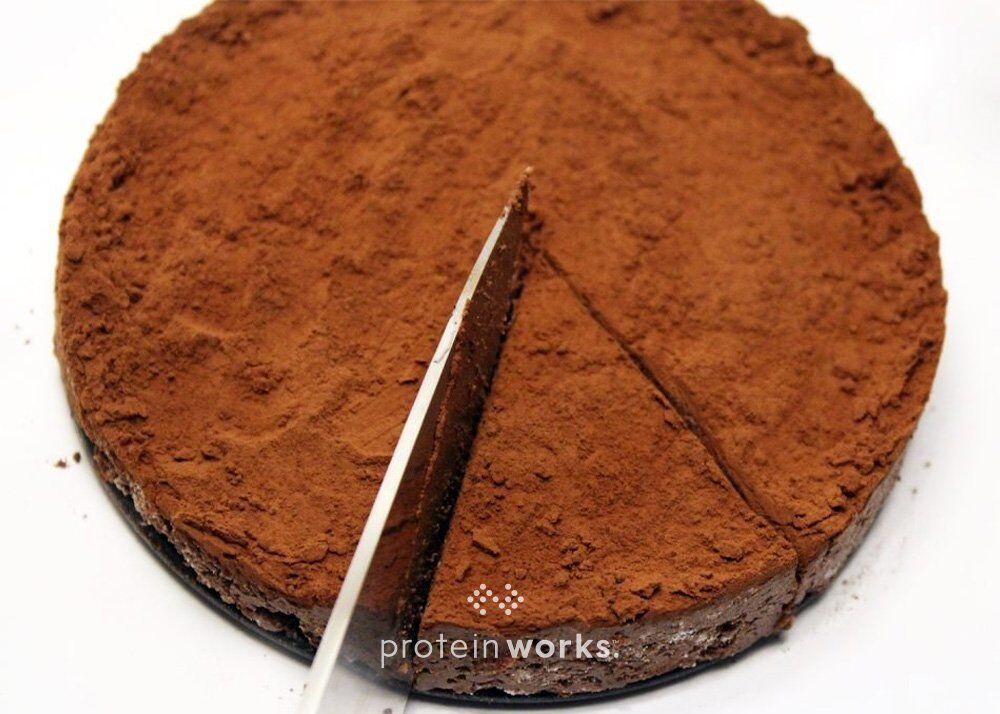 No Bake Dark Chocolate Protein Cake!