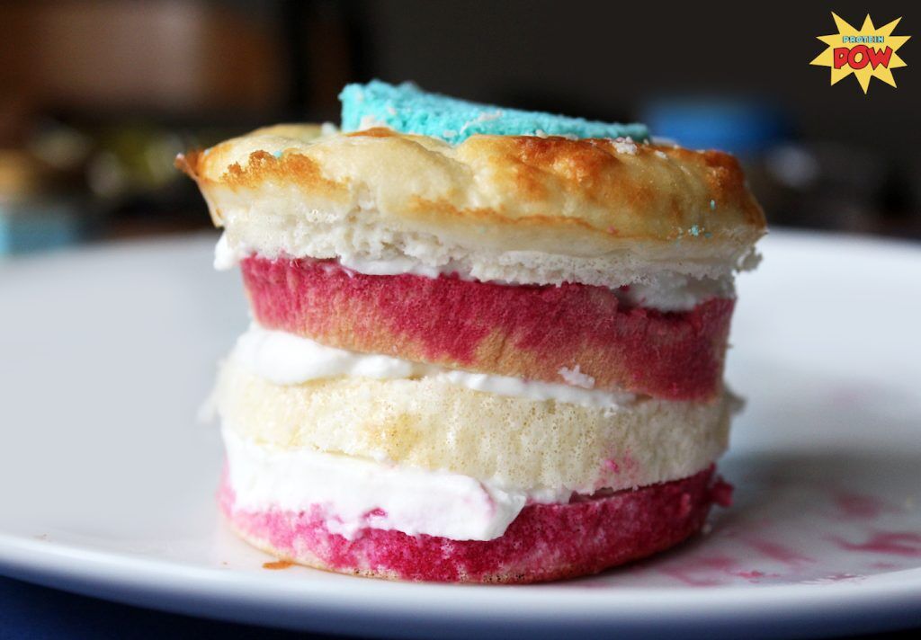 4th of July Protein Flag Cake (Gluten-Free, Low Carb, Low Fat)
