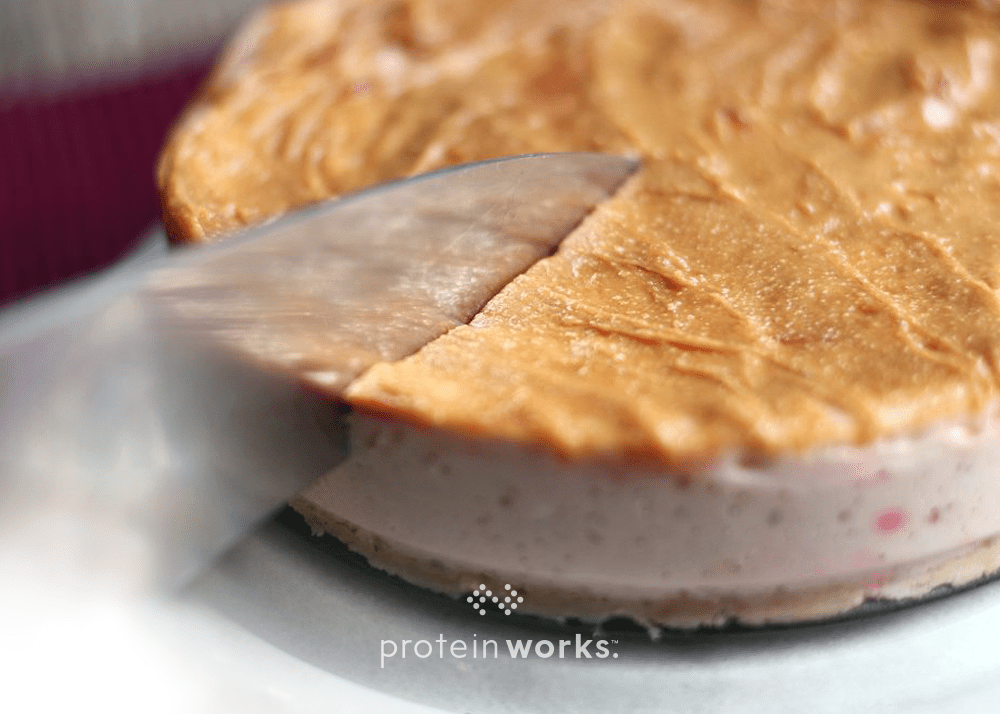 Peanut Butter & Jelly Protein Cheesecake aka the BEST Protein Cheesecake on EARTH