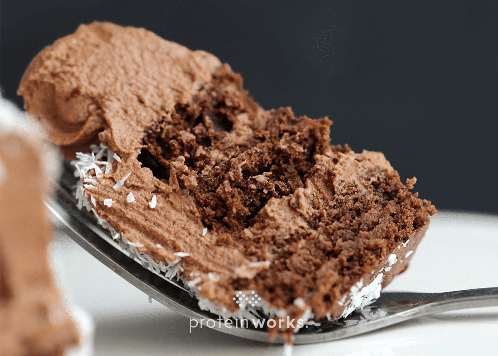 Layered Double Chocolate Protein Cake