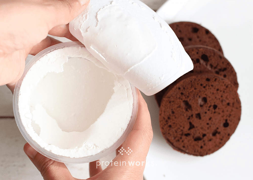 Layered Double Chocolate Protein Cake