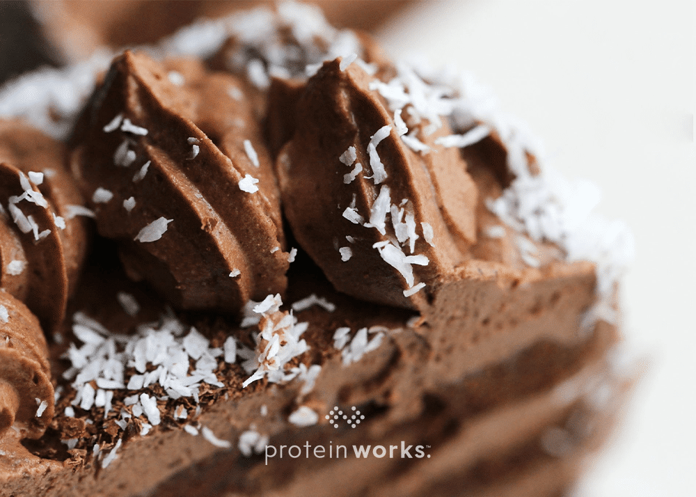 Layered Double Chocolate Protein Cake