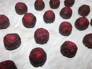 Valentine's Raspberry Ruffle Truffles 