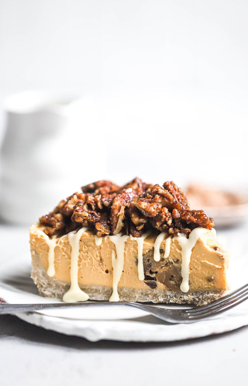 Vegan & GF Caramel Pumpkin Cheesecake  