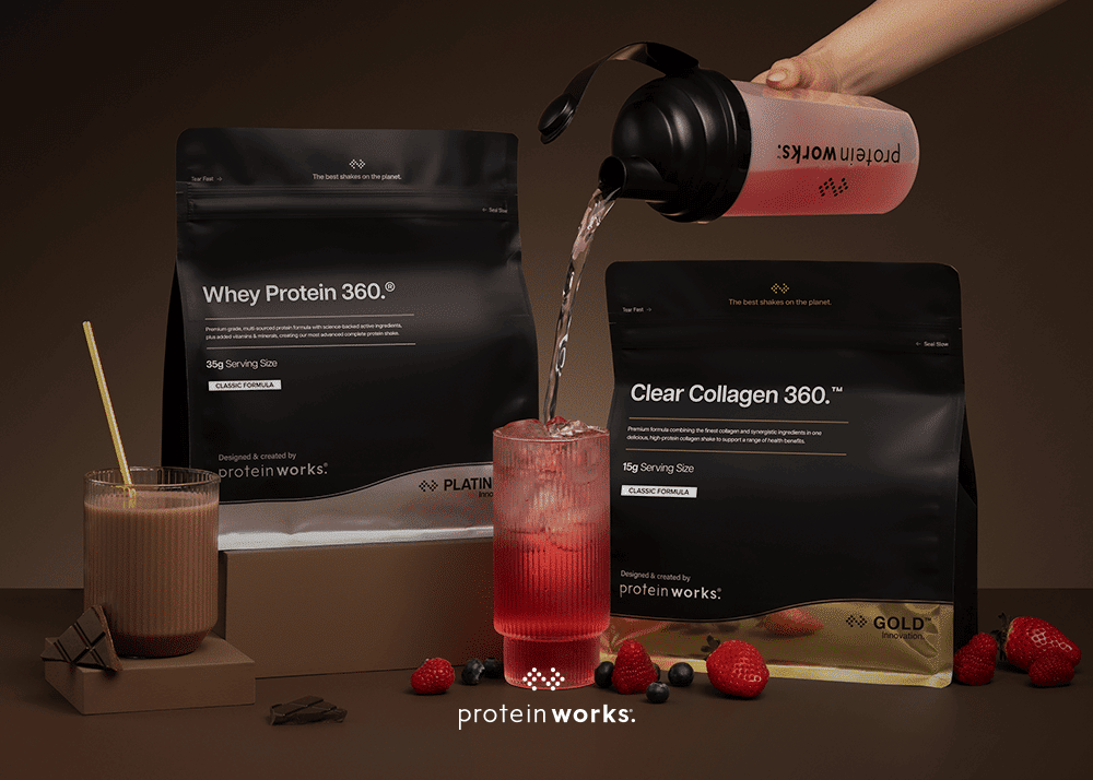 Protein Works Whey Protein 360 and Clear Collagen 360