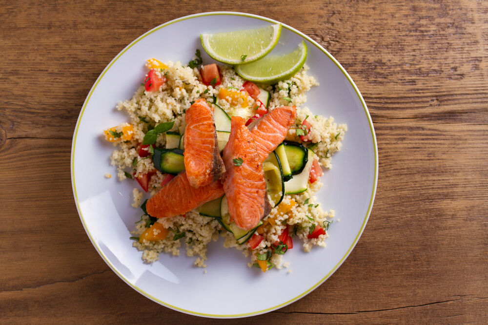 Salmon With Israeli Cous Cous