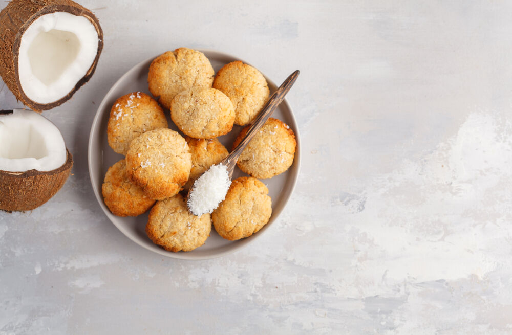 Protein Coconut and Nut Butter Cookies with a Vanilla Cashew Dip